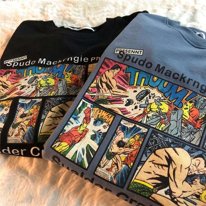 

Winter Plus Velvet Thicken Hoodies Sweatshirt Men And Women Couples Wear College Style Korean Loose Pullover Tops Streetwear