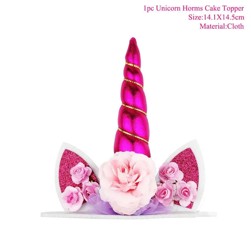 1pc Rose Pink Радуга Единорог обертки для кексов торт Топпер Единорог День Рождения украшения для торта для вечеринки детский душ Единорог вечерние принадлежности - Цвет: 1pc Rose Pink