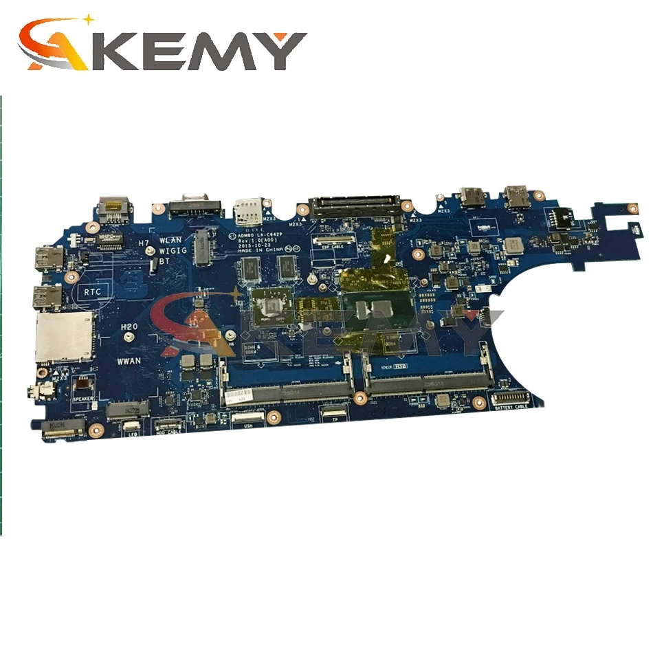 Akemy CN 0GVKV9 GVKV9 для Dell Latitude E5570 Материнская плата ноутбука i5 6300U ADM80 LA C642P материнская