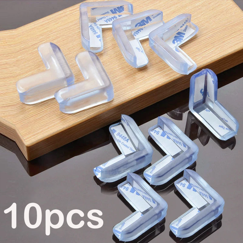 Protector de silicona de seguridad para beb&eacute;s, cubierta de protecci&oacute;n de borde de esquina de mesa, anticolisi&oacute;n, 10 piezas-0