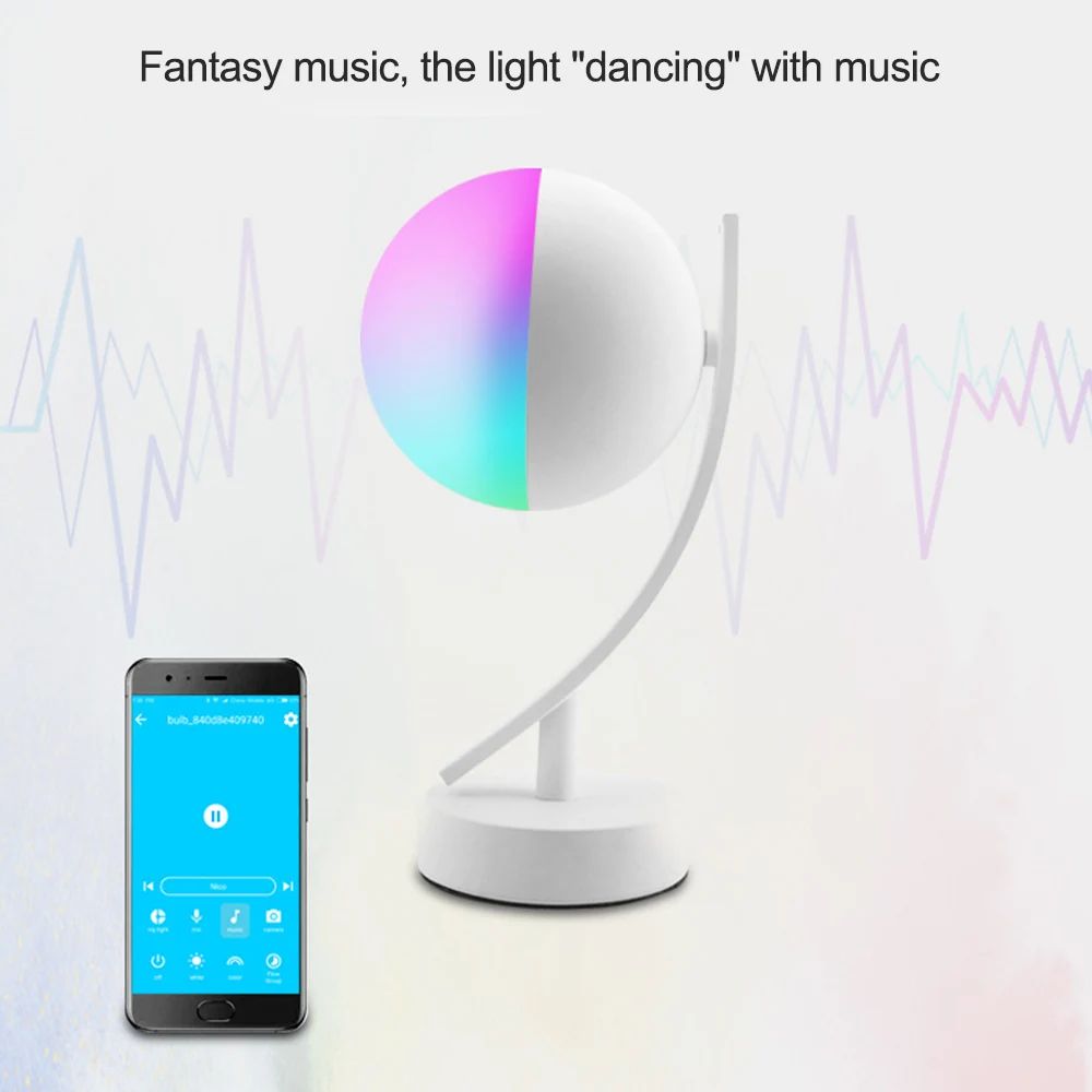 Dimmable Night Lights 7W Smart Voice Desk Lamps RGB LED WiFi App Remote Control Bedroom Table For Living Room | Лампы и освещение