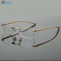 zilead reading glasses retro rimless intelligent progressive reading glasses metal frame presbyopia eyeglasses diopter1 to 4