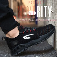 anti smashing casual ankle boots outdoor protected steel toe platform shoes mens work industrial safety breathable sneakers