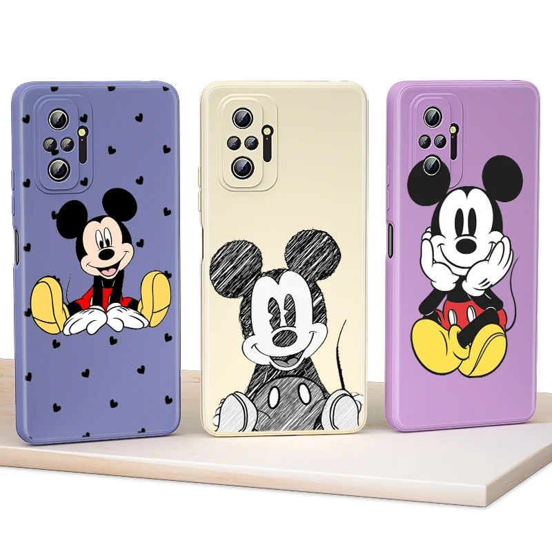 

Liquid Silicone Soft Cover Cool Mickey Mouse For Xiaomi Redmi Note 10 10T 9 9T 8T 9S 8 7 6 5 5A Pro Max Phone Case