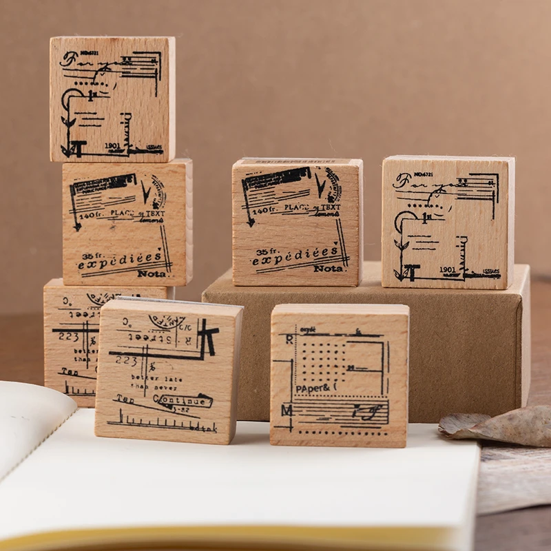 4 шт./компл. Винтаж тряпичным мешком Деревянный штамп DIY деревянные и резиновые штампы для скрапбукинга «Звездный Свет пуля журнал марки изготовления открыток kawaii