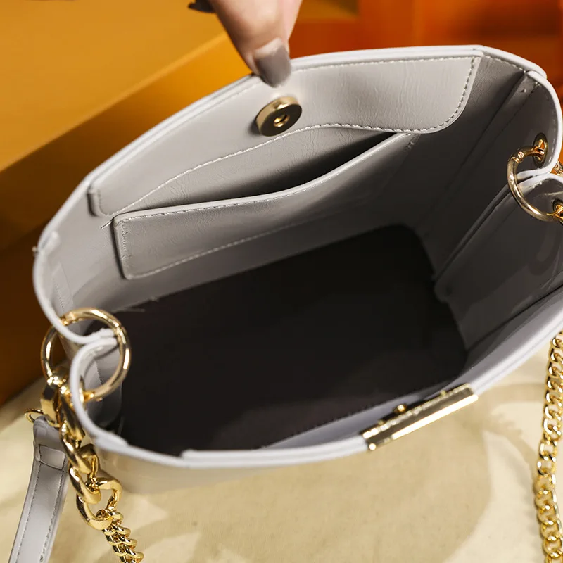 

Simple Bucket Son-Mother Bag For Women 2021 New Fashion Large Capacity Crossbody Shoulder Bag All-Match PU Leather Chain Female