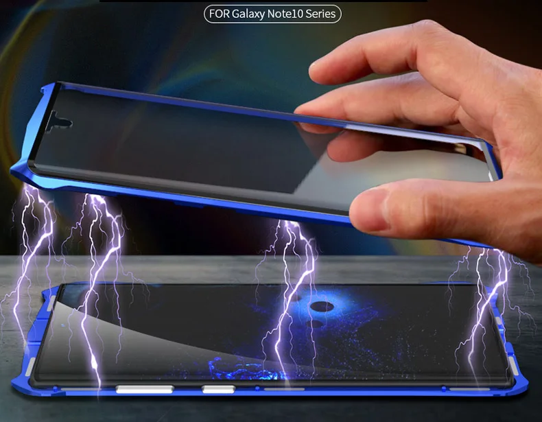 Магнитный чехол для samsung Galaxy Note10 Plus 5G, прозрачный металлический стеклянный магнит, защитный чехол для samsung note 10 360