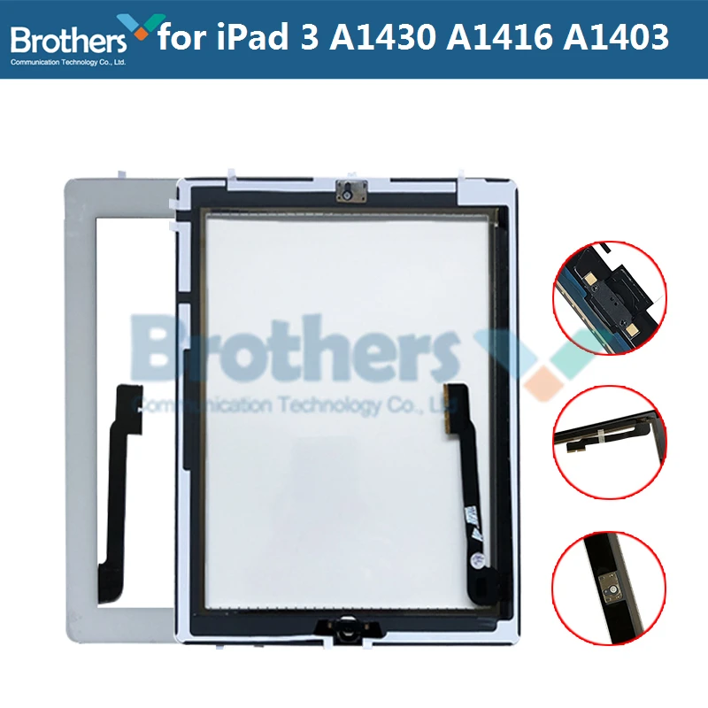 9,7 для iPad 3 A1416 A1430 A1403 сенсорный экран дигитайзер Сенсорная панель Замена планшета для iPad 3 экран с домашней кнопкой