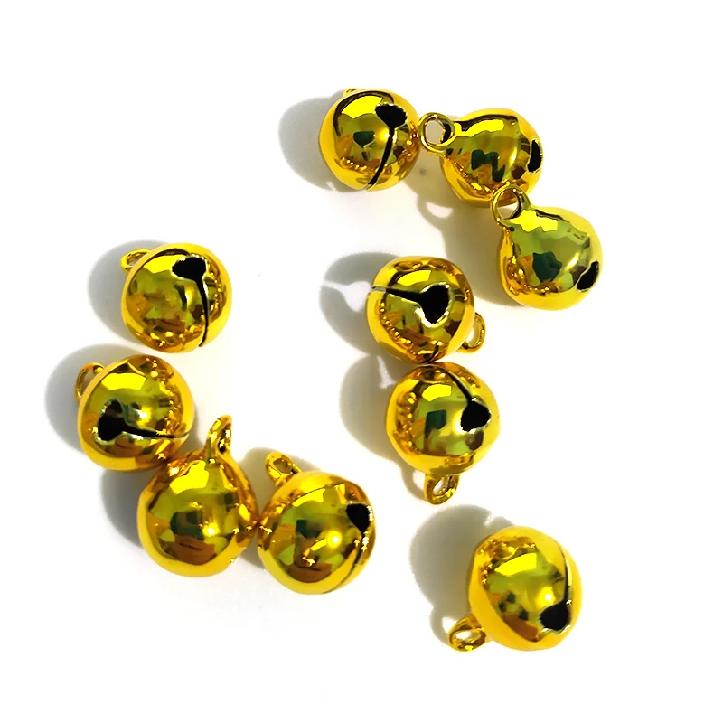 

10pcs Gold Silver Metal Bell Round Shape Jingle Bells For Diy Doll accessories 6/8/10/12MM