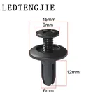 LEDTENGJIE, подходит для 50 шт., 6 мм, черная Автомобильная дверная отделка, фиксирующая пряжка, фиксирующий Зажим, пластиковая заклепка, застежка, нажимной зажим