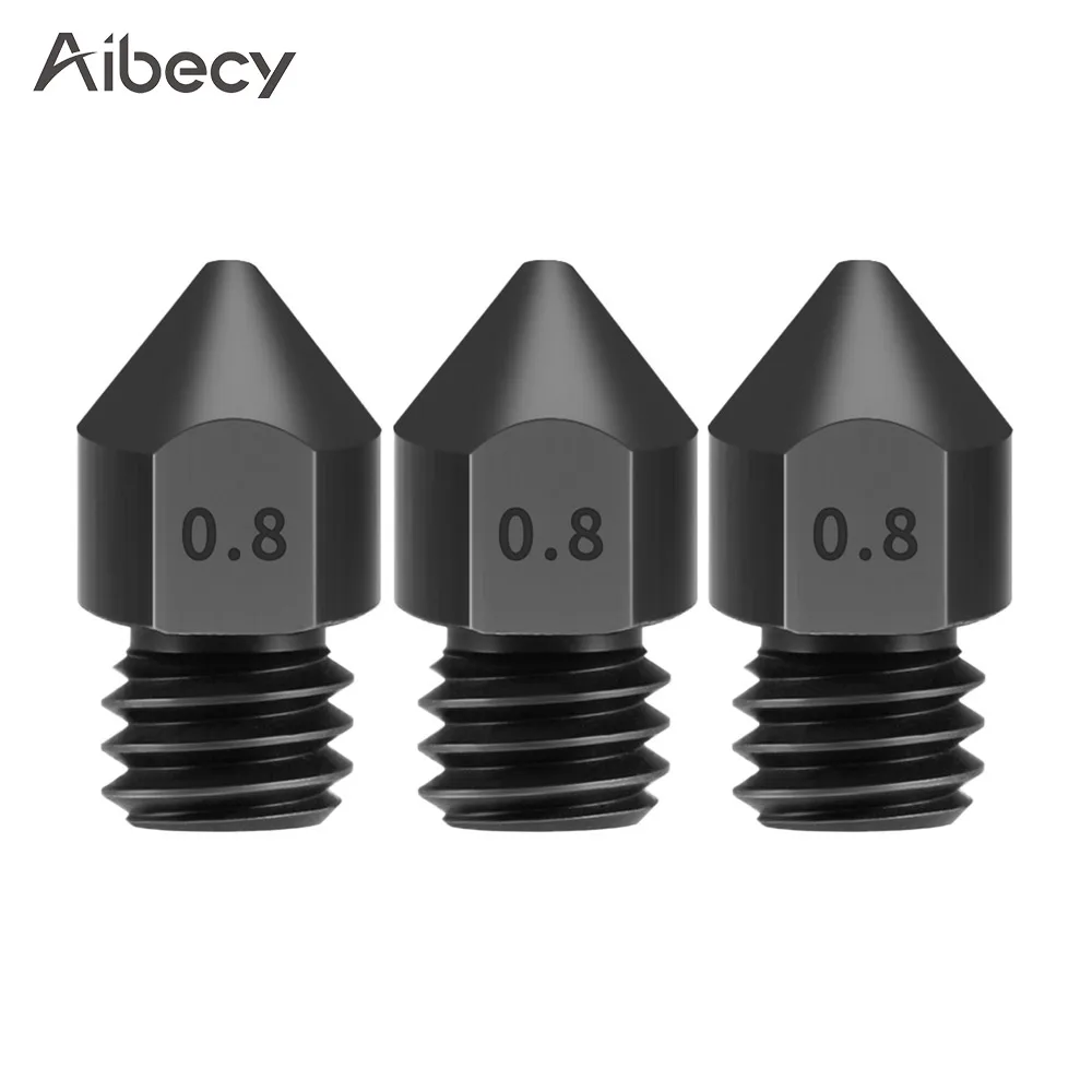 Aibecy 3 шт закаленные стальные насадки 0 8 мм для 1 75 нити Creality Ender 3/CR 10/CR 10S Pro 3D принтер