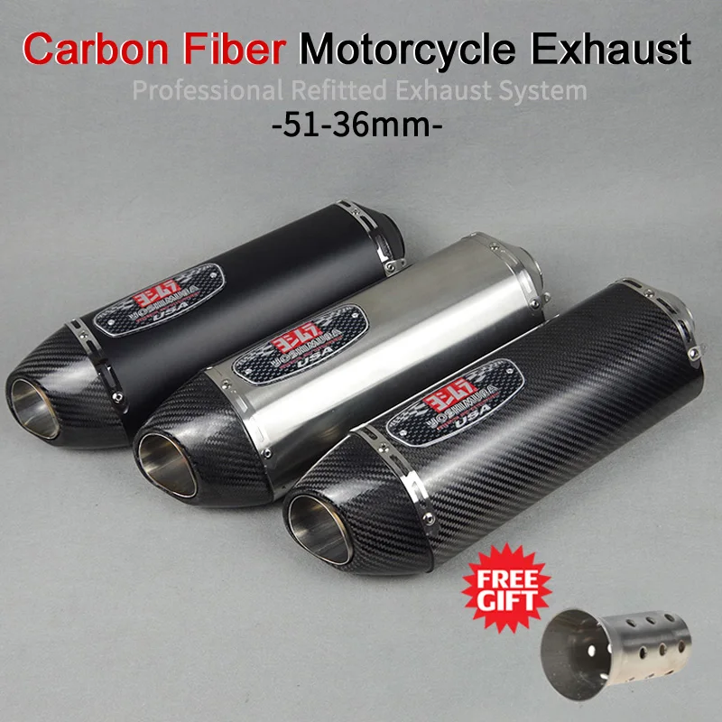 

51mm Universal Motorcycle Exhaust Muffler Yoshimura Exhaust DB killer Escape Moto for Honda CBR1000 Tmax530 F650GS R6 Z900 Z250