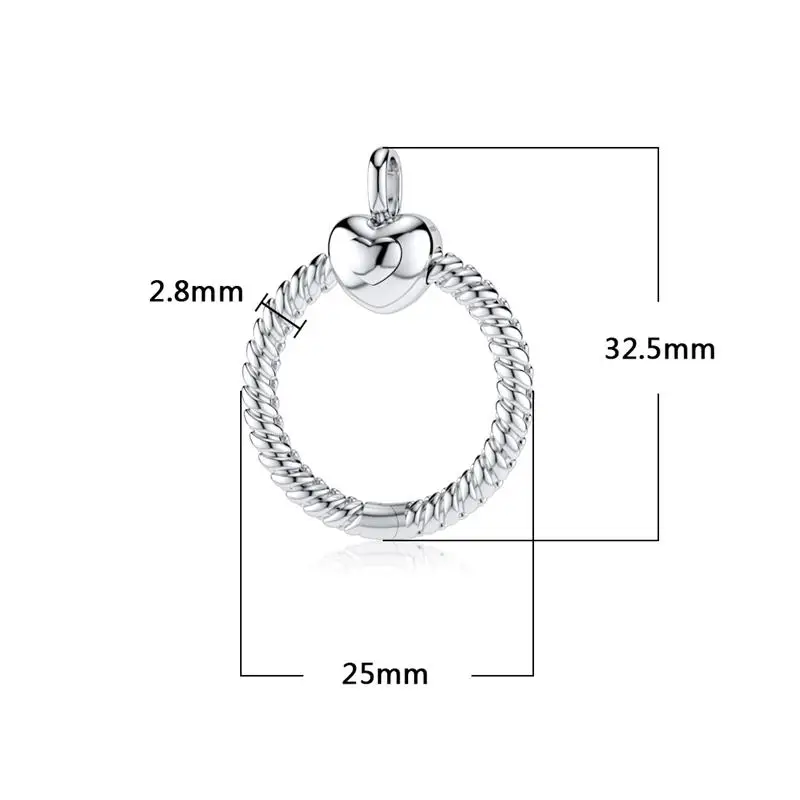 

DALARAN 925 Sterling Silver Beads Charm Moments O Pendant Fit Charms Original Silver 925 Necklace DIY Jewelry Making