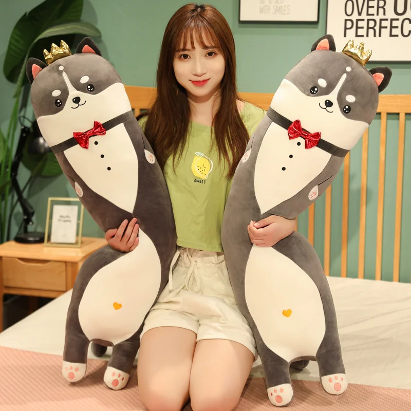 

New 60-95cm Animal Dog Long Pillow Stuffed Husky Plush Toys Soft Sleeping Cushion Doll Children Kids Baby Girls Cartoon Gifts