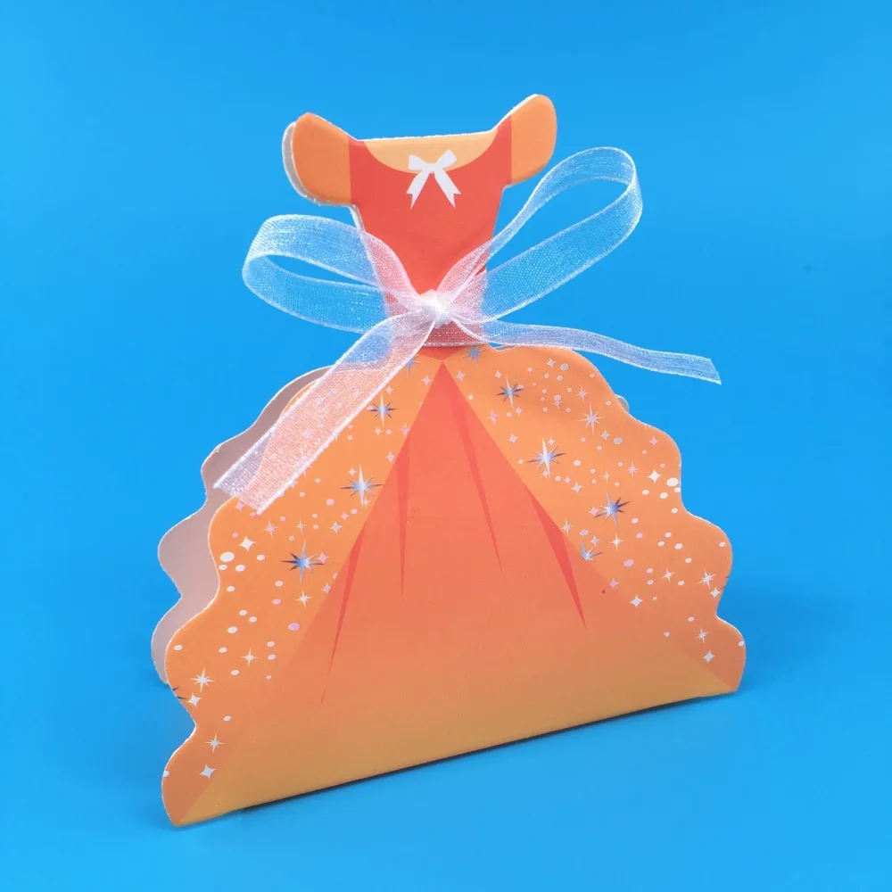 Платье для крещения конфетная коробка девочек Baby Shower пользу Коробки и сумки