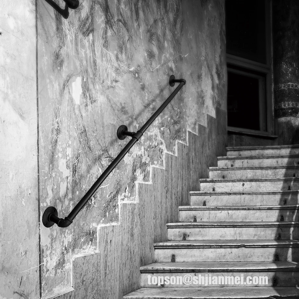 KINMADE настенное крепление промышленный Железный чердак 3/4 трубы перила для