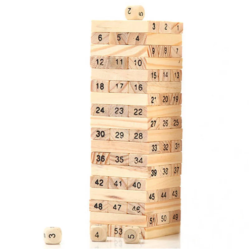 Креативный деревянный Цифровой Jenga Строительный Блок игрушка для игры в мозги модные детские развлекательные развивающие игрушки