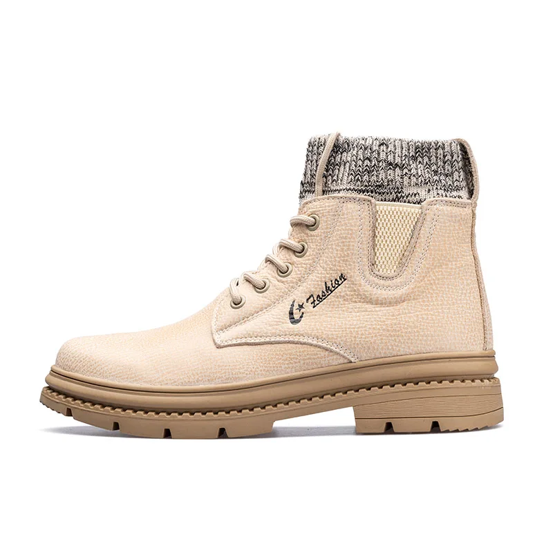 Мужские ботинки осенне зимние высокие мужские из натуральной кожи мартинсы