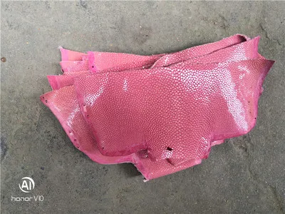 Красочные подлинные ската натуральный manmanta Ray рыбьей кожи штук для DIY кожа ремесленные часы ремень нож ручка материал 1,5 мм - Color: Light Pink