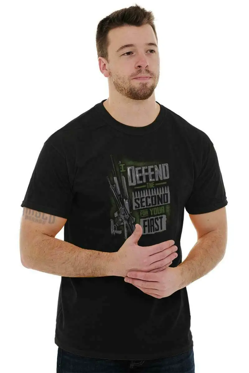 

Defend The 2nd Amendment For Your First Right Firearms. Men's T-Shirt Summer Cotton Short Sleeve O-Neck Unisex T Shirt New S-3XL