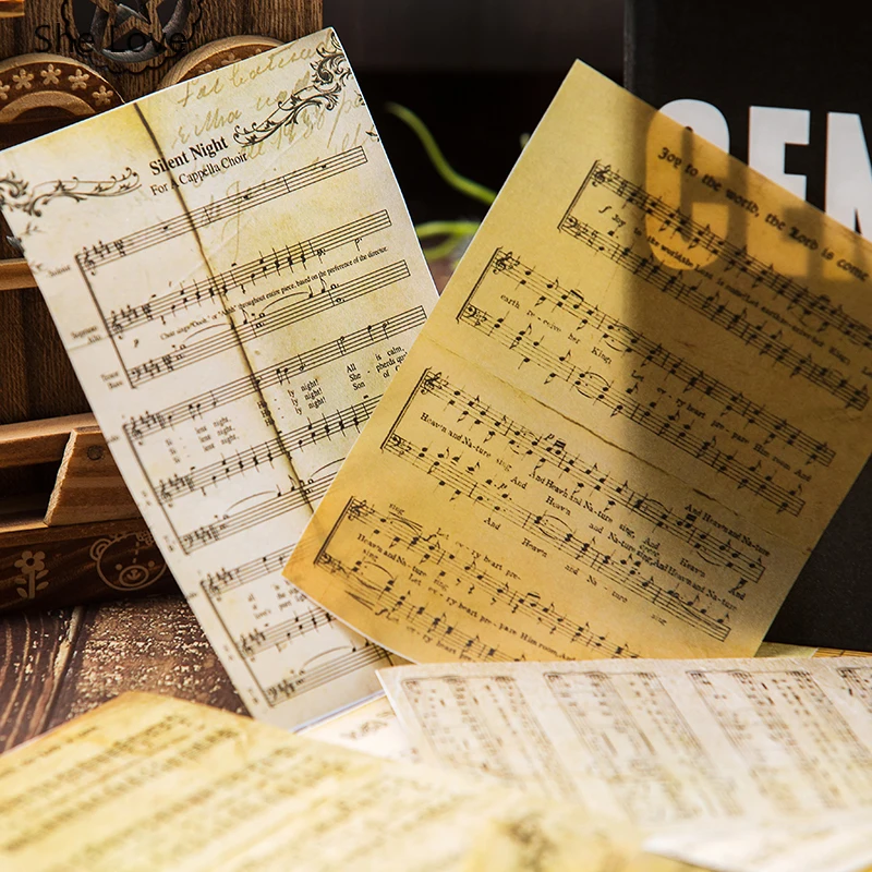 Chzimade 16Pcs/lot Retro Music Book Pages Vellum Paper For Diy Journal Planner Scrapbooking Decorative Crafts | Дом и сад