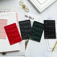 japanese vintage color index tags bookmark journal stickers faux leather student file key label sticker office school supplies