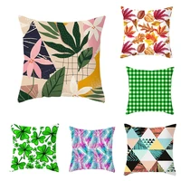 pillowcases tropical plants green leaves printed peachskin polyester pillow cover for bedroomliving room decoration 4545cm 1pc