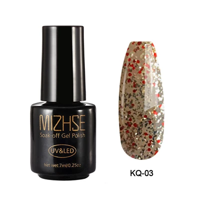 SetD12 KQ003 MIZHSE 7 мл Сияющий УФ-Гель-лак Алмазный Блеск Блестки Платиновый Гель-лак для ногтей Полупостоянный дизайн ногтей УФ и светодиодный Гель-лак - Цвет: SetD12 KQ003