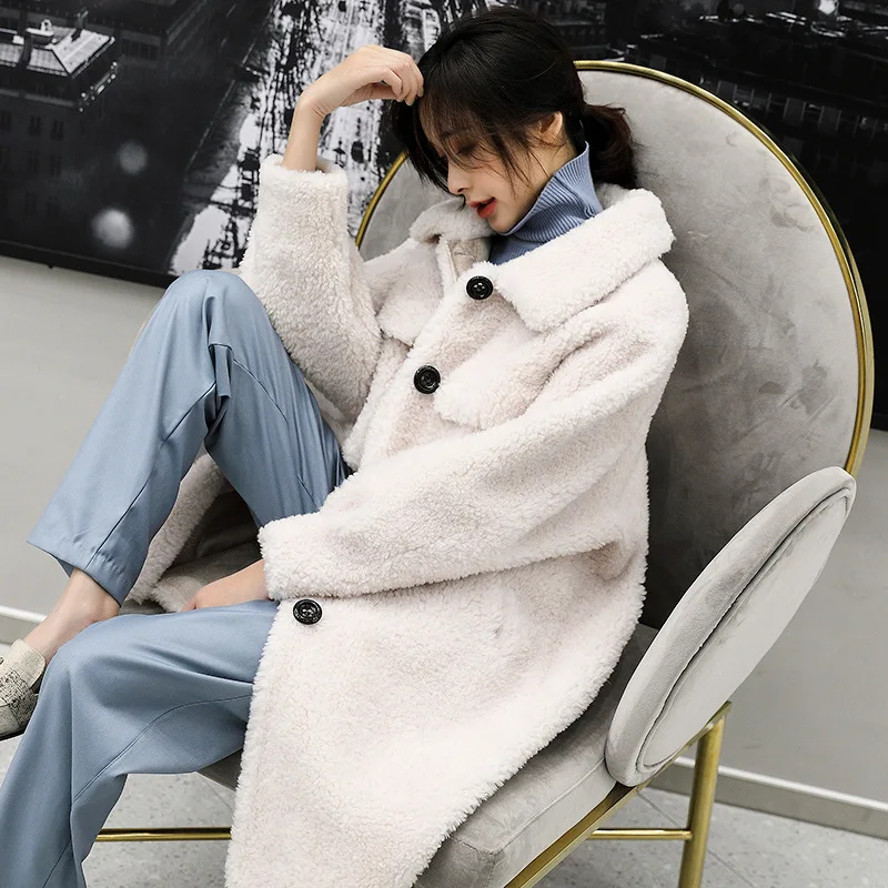 Женская зимняя верхняя одежда с мехом новинка 2019 года пальто из зернистой