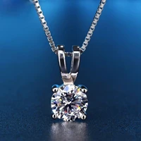 handmade 2ct lab diamond pendant real 925 sterling silver party wedding pendants choker chain necklace for women fine jewelry