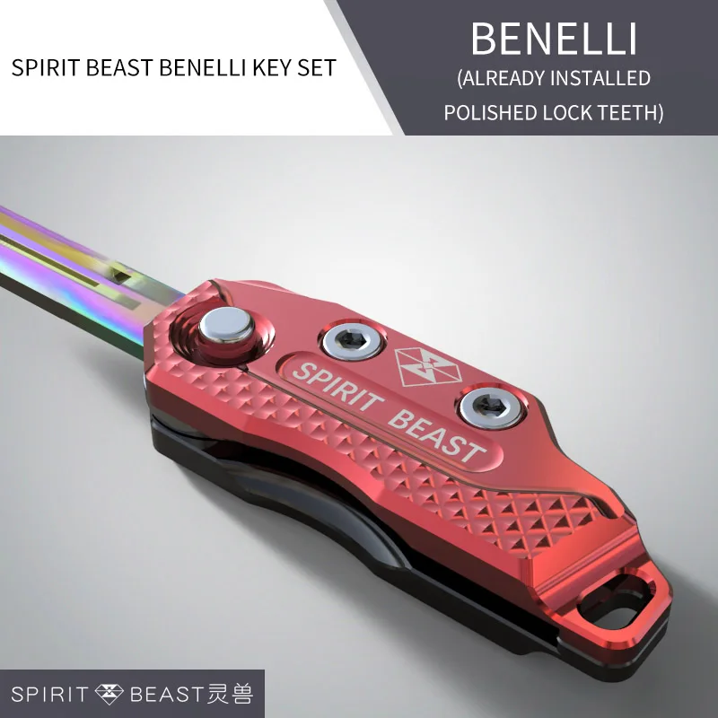 Spirit Beast CNC алюминиевый чехол для ключей от мотоцикла, чехол для мотокросса, мотоцикла, скутера, аксессуары для Benelli HONDA YAMAHA(с ключом - Цвет: red