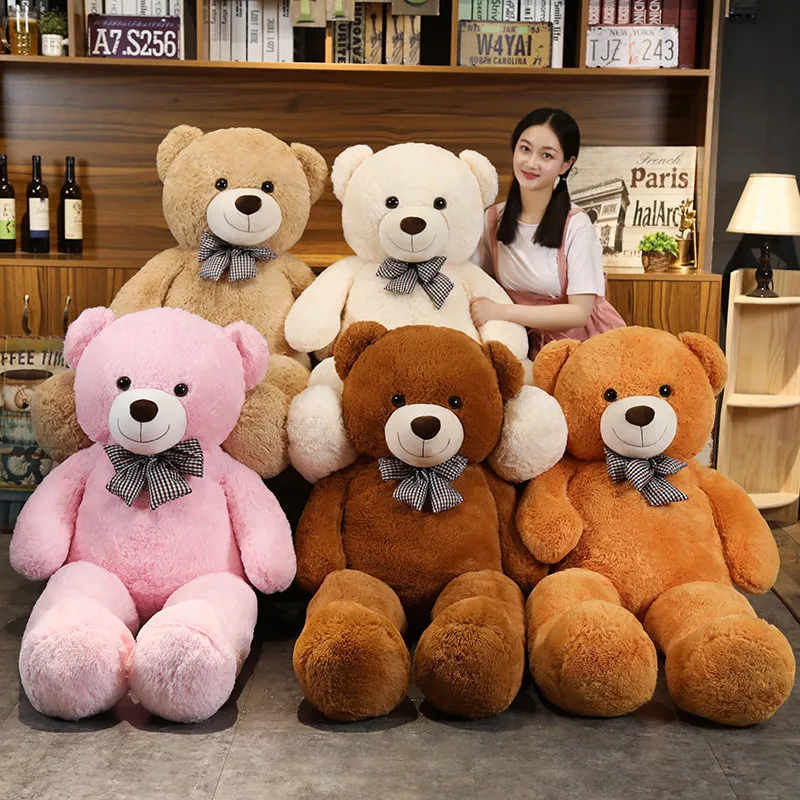 

120-160cm New Teddy Bear Plush Toy Doll Dumb Cute Big Bear Doll Girl Rag Doll Bed Sleeping Big Pillow Boy Confession Gift Remova
