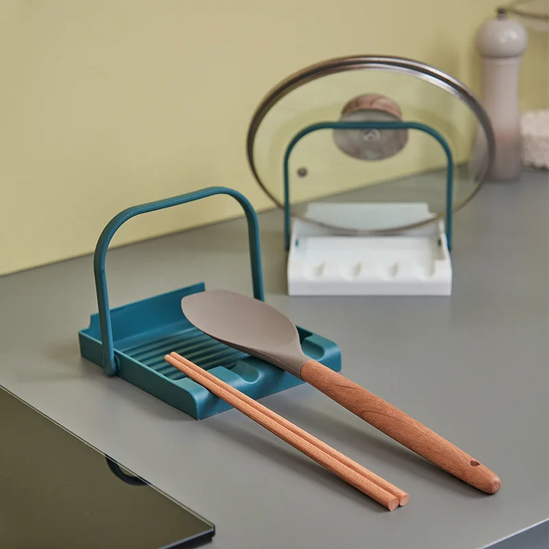 

Kitchen Utensils Spoon Fork Spatula Rack Shelf Organizer Multi-function Pot Lid Holder Rack Spoon Rest Chopsticks Holder Folding