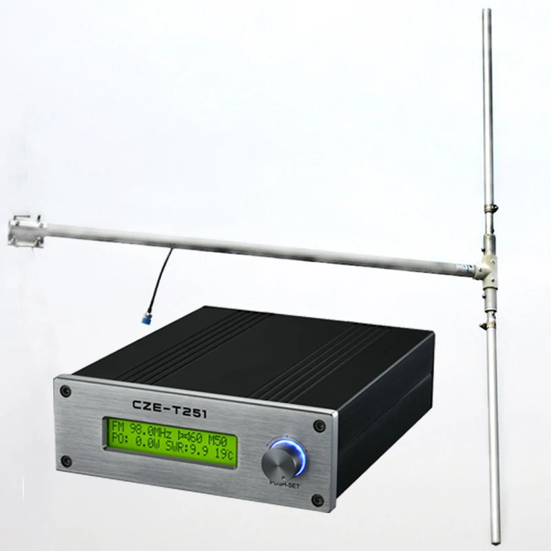 CZE T251 25 Вт дальний FM передатчик + DP100 дипольная антенна комплект для автомобиля