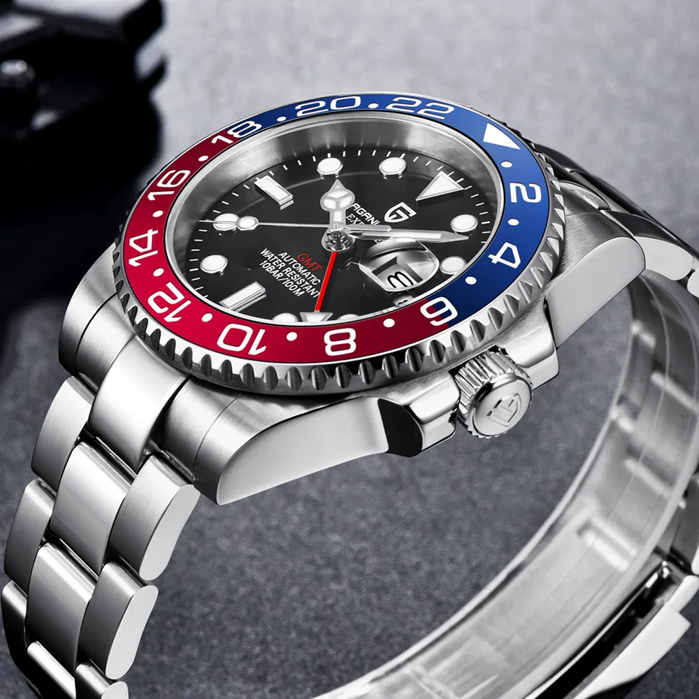 Новые светящиеся механические мужские часы марки PAGANI DESIGN GMT Роскошные