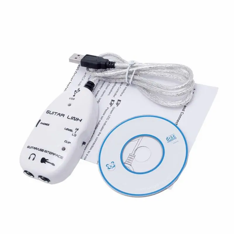 Электрический гитарный кабель аудио USB Интерфейс Ссылка адаптер для Windows XP SP2/Vista