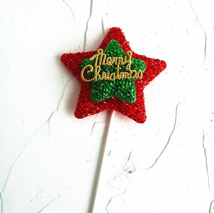 1 шт. Милая блестящая Рождественская елка звезда Лось плюшевый шар капкейк Топпер