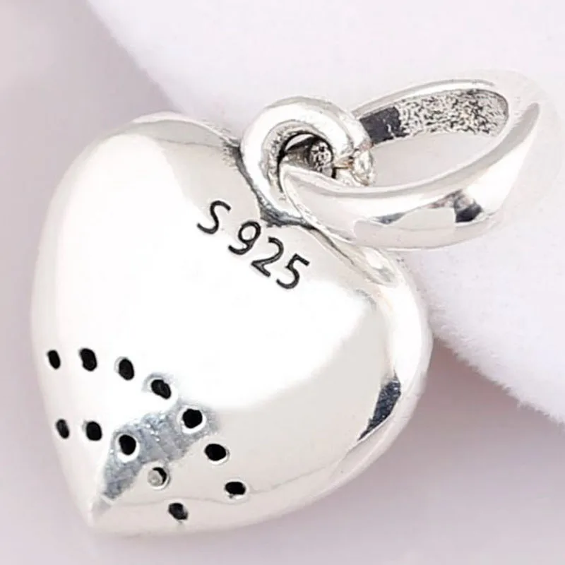 

100% 925 Sterling Silver Charm New Heart Shape With Crystal Cz Pendant Fit Pandora Women Bracelet & Necklace Diy Jewelry