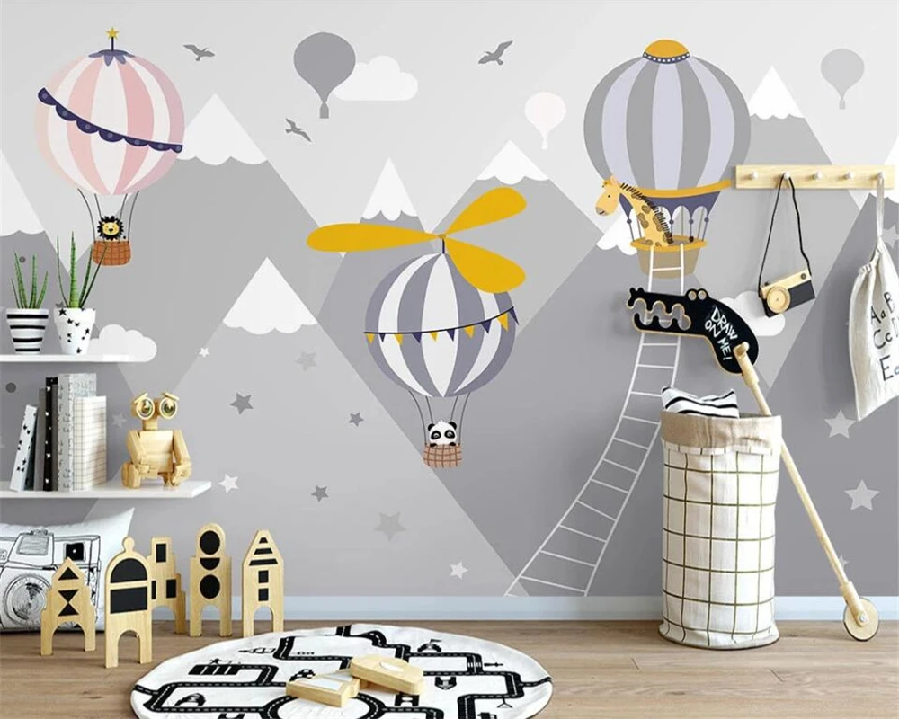 Custom wallpaper Nordic hand-painted cartoon hot air balloon small animal children's room indoor background wall 3d wallpaper
Custom wallpaper Nordic hand-painted cartoon hot air balloon small animal children's room indoor background wall 3d wallpaper