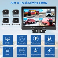 1080p ahd car surveillance camera 10 1 inch monitor 360dash cam color night vision vehicle camera systems parking video recorder