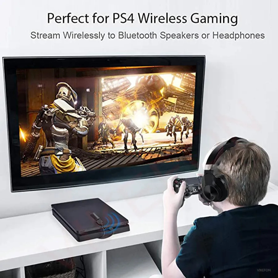 Aptx низкой задержкой Bluetooth наушники + USB аудио передатчик для ТВ PS4 ноутбук