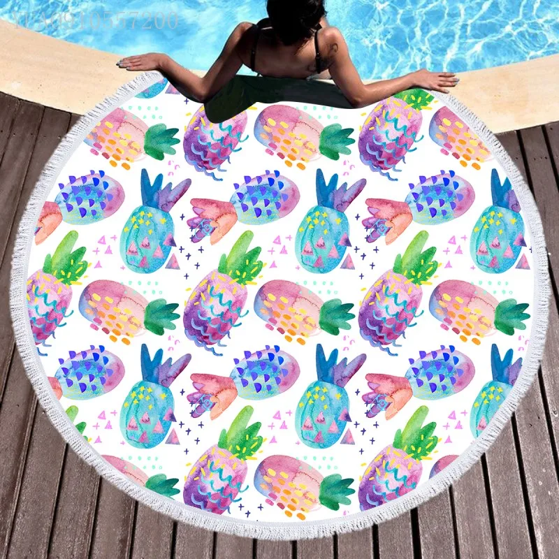 Креативное пляжное полотенце с принтом ананасов быстросохнущее спортивное для