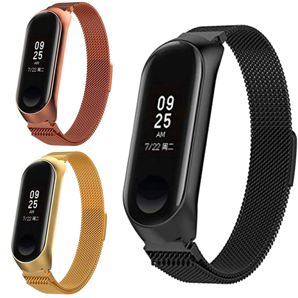 Миланский ремешок для Xiaomi Mi Band с магнитной застежкой браслет 3 4 серии сменные