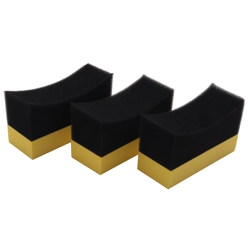 

3pcs U Shape Car Tire Waxing Polishing Compound Washing Sponge Cleaning Pad Brush