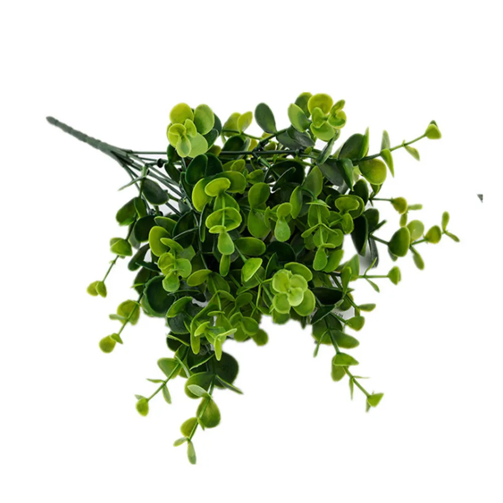 

7 Fork Artificial Money Leaf Green Plant Flower Decoration Flower Arrangement Hotel Home Living Room Office Decoration Cheap