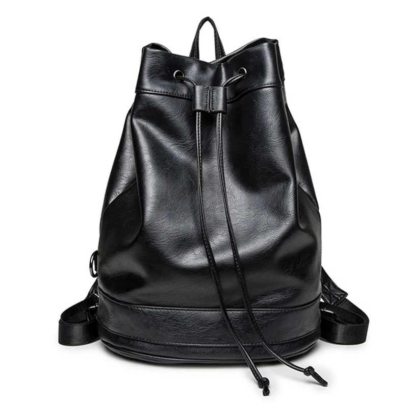 Рюкзак из искусственной кожи от известного бренда мужская сумка ведро на шнурке