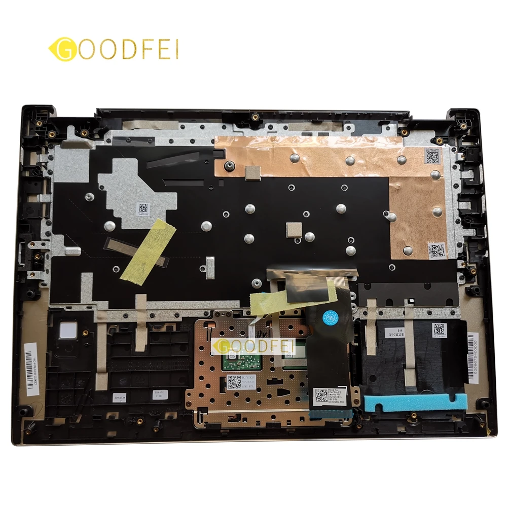 

New Original For Lenovo Yoga 520-14 520-14IKB FLEX 5-14 Palmrest Upper Case Cover + US Keyboard Gold Backlit with Touchpad