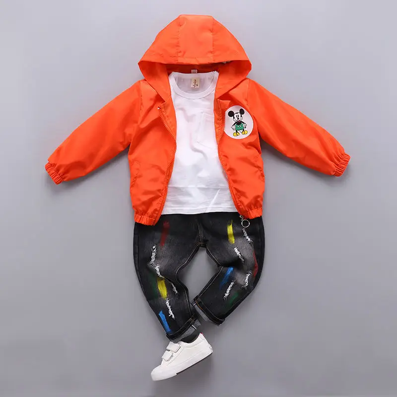 Весенне-осенние куртки для мальчиков новые модные детские пальто с капюшоном и