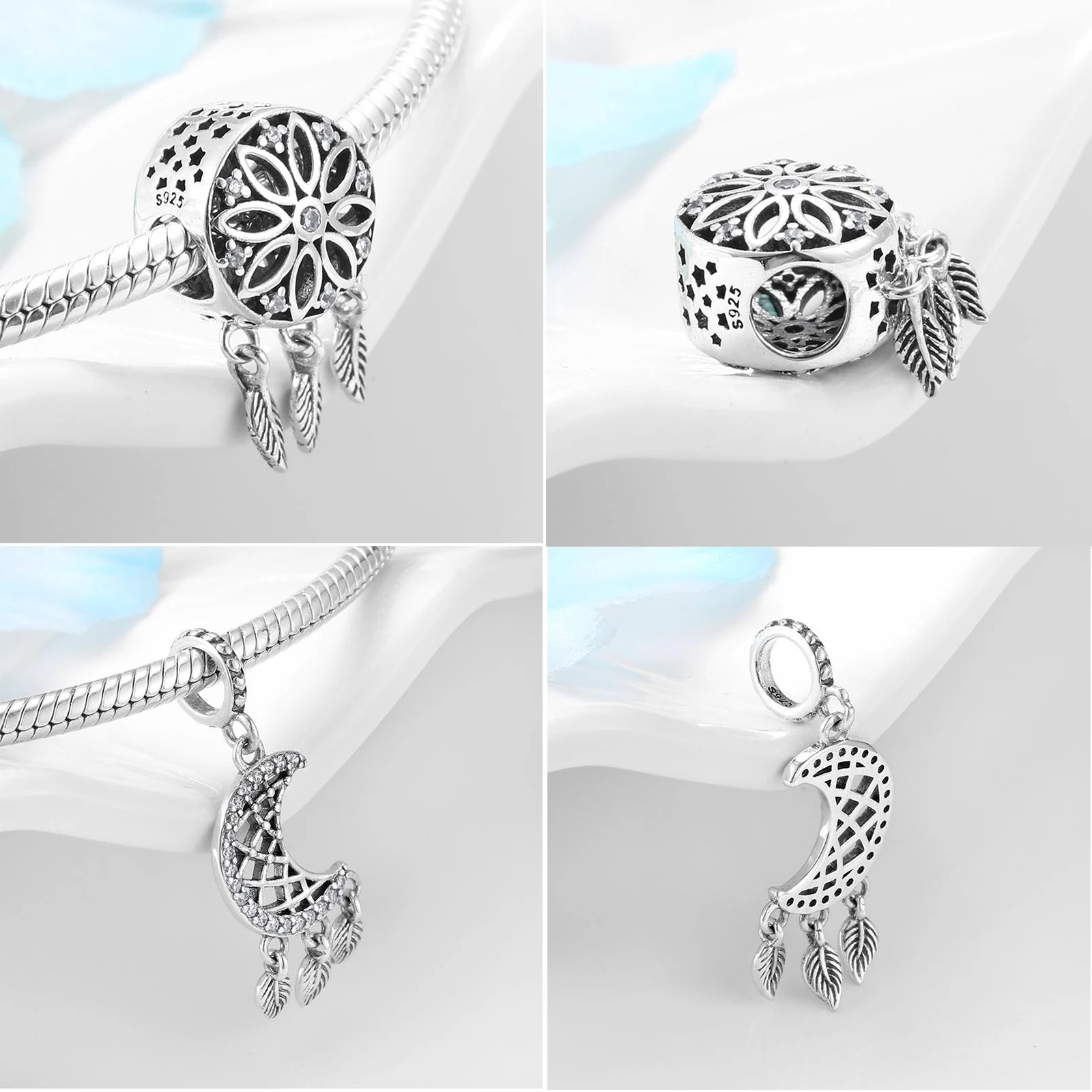 Подвеска Ловец снов из серебра 925 пробы для изготовления ювелирных изделий |