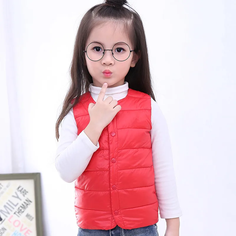 Осень-зима 2020 детские теплые куртки без рукавов Детский Теплый жилет для девочек